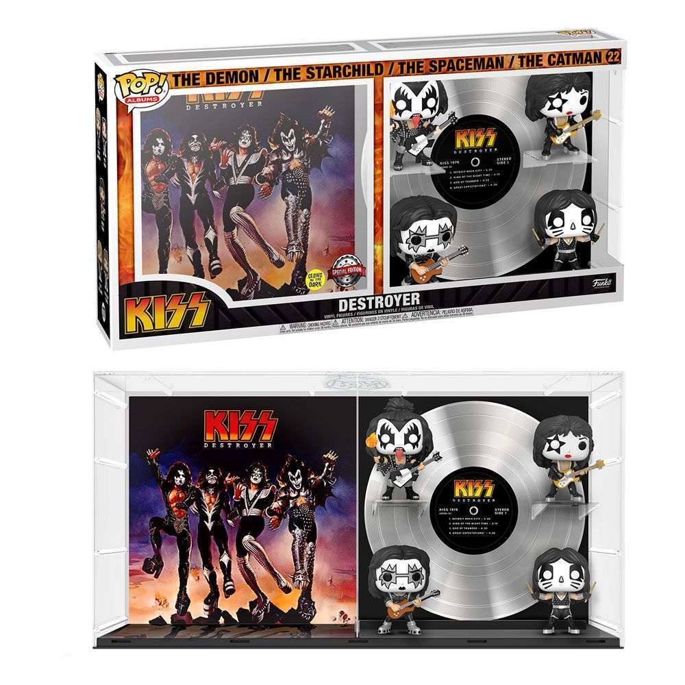 Funko KISS POP! Albums Vinyl Figure 4 - Pack Destroyer GITD 9 cm by LAB7 Malta, Europe