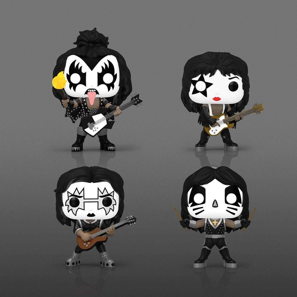 Funko KISS POP! Albums Destroyer 4-pack featuring vinyl figures of the band members in iconic makeup and stage outfits.