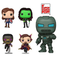 Funko Marvel What If…? Pop! vinyl figure bundle featuring five characters, including a 6-inch super-sized armored figure.
