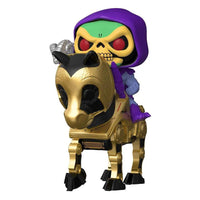 Funko Pop! Rides Skeletor with Night Stalker figure featuring a purple-hooded Skeletor riding a gold and black horse.