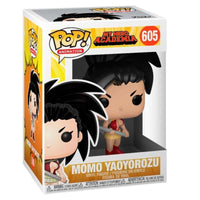 Funko My Hero Academia Momo Yaoyorozu POP figure in its original window display box, showing the front and side view.