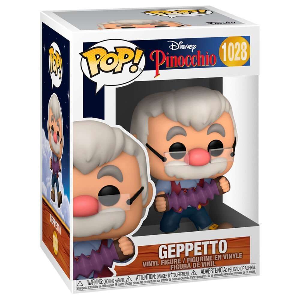 Funko Pop! Geppetto with Accordion 80th Anniversary vinyl figure in its original branded display box.