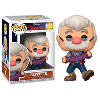 Funko Pop! Geppetto with accordion vinyl figure and its 80th Anniversary display box.