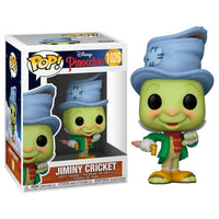 Funko Pop! Street Jiminy Cricket vinyl figure wearing a blue hat and green coat, shown with its display box.