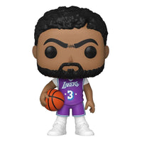 Funko POP! Anthony Davis figure wearing a purple L.A. Lakers City Edition jersey and holding a basketball.
