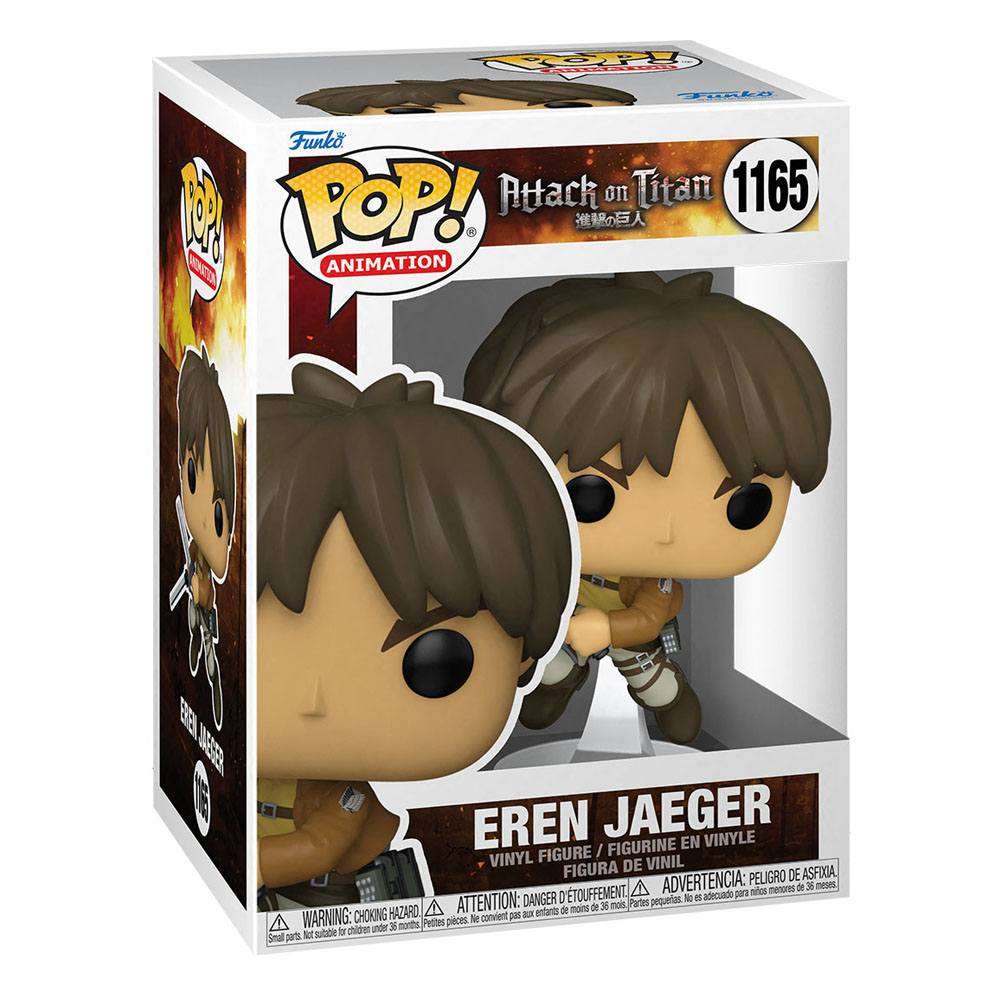 Funko POP! Attack on Titan Eren Yeager #1165 vinyl figure in its original branded display box, front view.