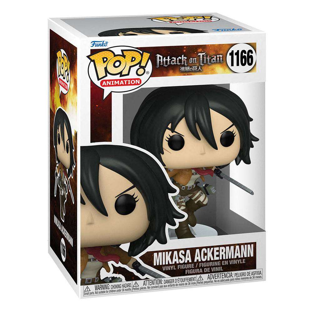Funko POP! Attack on Titan Mikasa Ackerman #1166 vinyl figure in its original branded display box, front view.