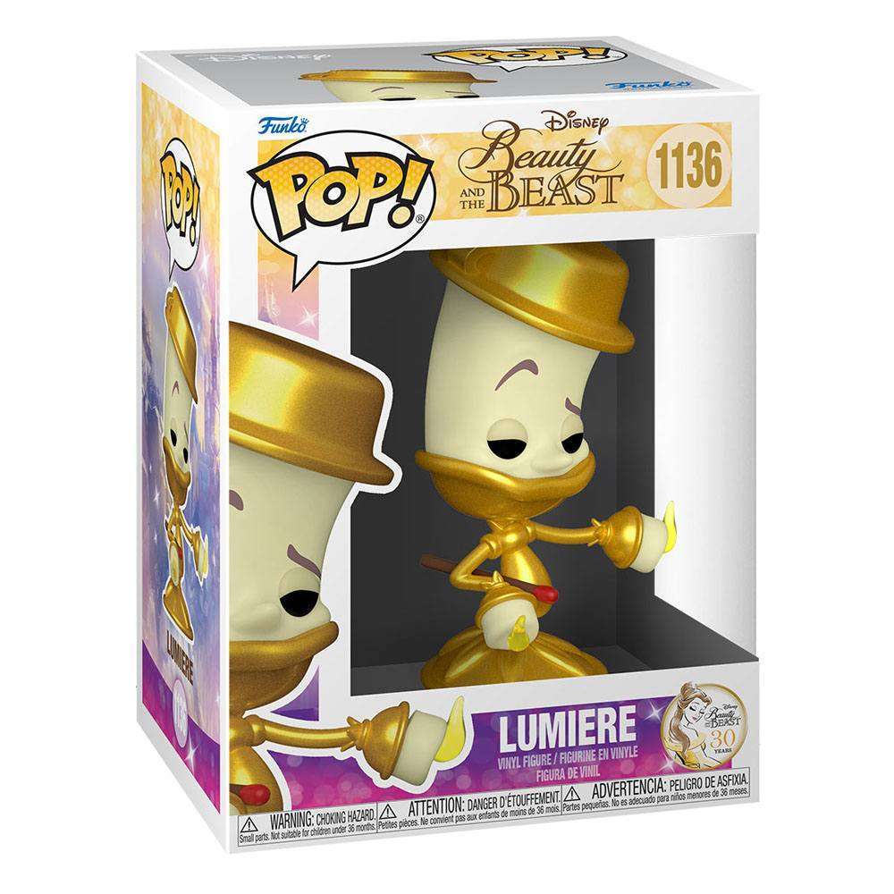 Funko Pop Lumiere 30th Anniversary #1136 vinyl figure in its original branded display box, front and side view.