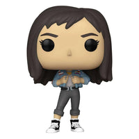 Funko POP! America Chavez vinyl figure from Multiverse of Madness wearing a denim jacket, grey pants, and sneakers.