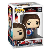 Funko POP! Captain Carter #1033 vinyl figure in its original window display box, featuring the Marvel branding.