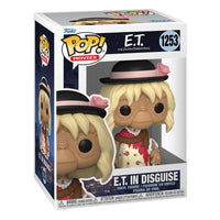 Funko POP! E.T. in Disguise 40th Anniversary vinyl figure in its original display box, front and side view.
