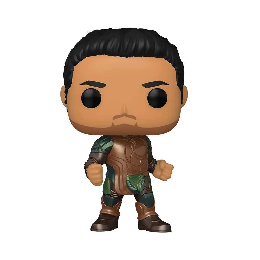 Funko POP! Eternals Gilgamesh #730 vinyl figure featuring a brown and green armored suit in a front-facing pose.
