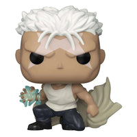 Funko POP! Scar from Fullmetal Alchemist: Brotherhood featuring white hair, a white tank top, and blue energy effect.