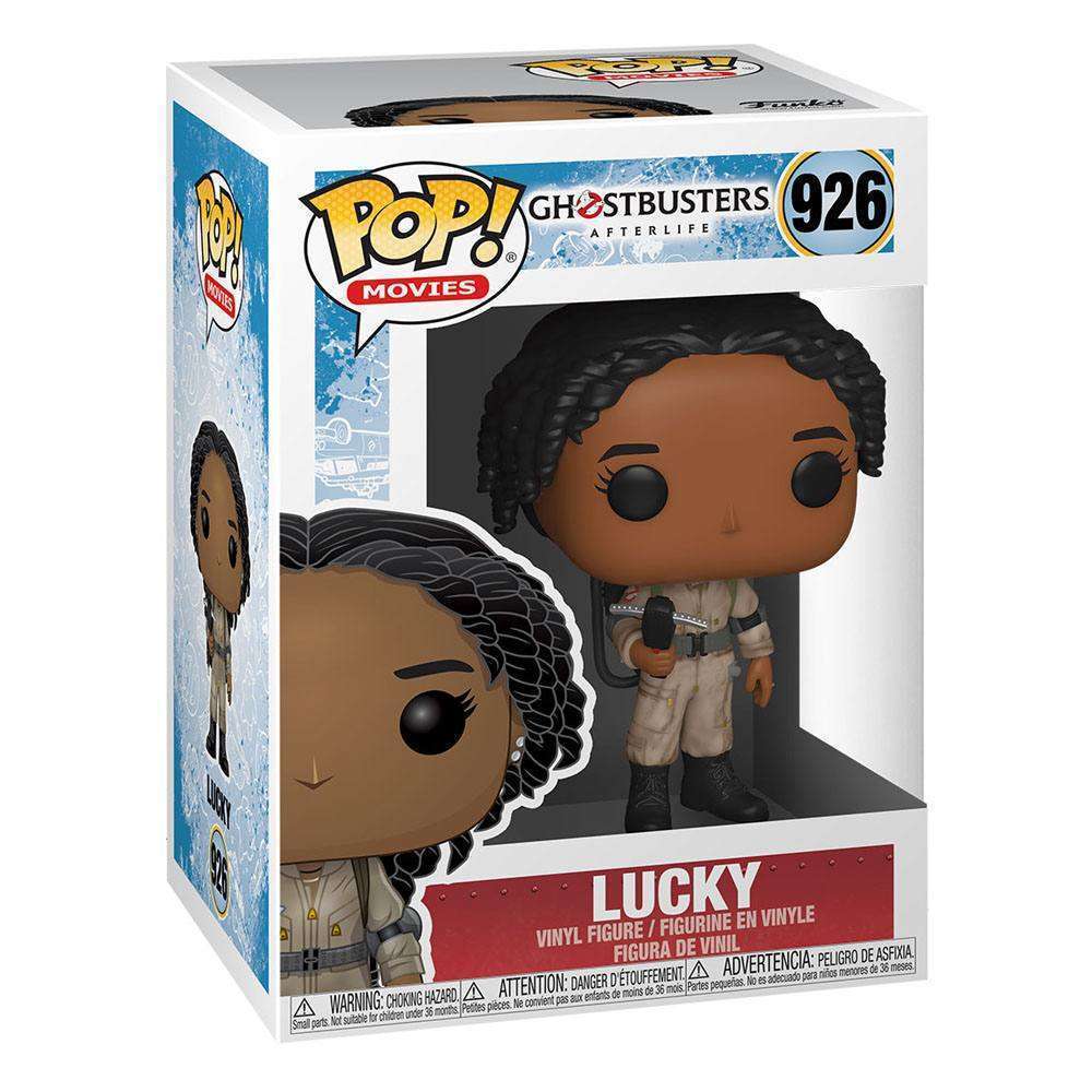 Funko POP! Ghostbusters: Afterlife Lucky vinyl figure in its original branded window display box.