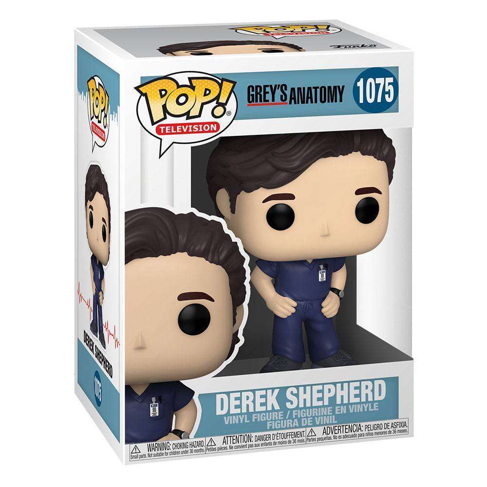 Funko POP Grey's Anatomy Derek Shepherd #1075 vinyl figure in its original branded display box.