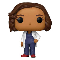 Funko POP Dr. Bailey vinyl figure from Grey's Anatomy wearing a white lab coat, blue scrubs, and red shoes.