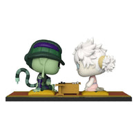 Funko POP! Hunter x Hunter Komugi vs Meruem 2-pack showing the figures sitting on a board game base in profile view.