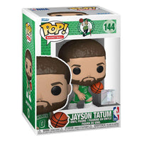 Funko POP! Jayson Tatum Boston Celtics figure in a 2021 City Edition jersey inside its branded display box.