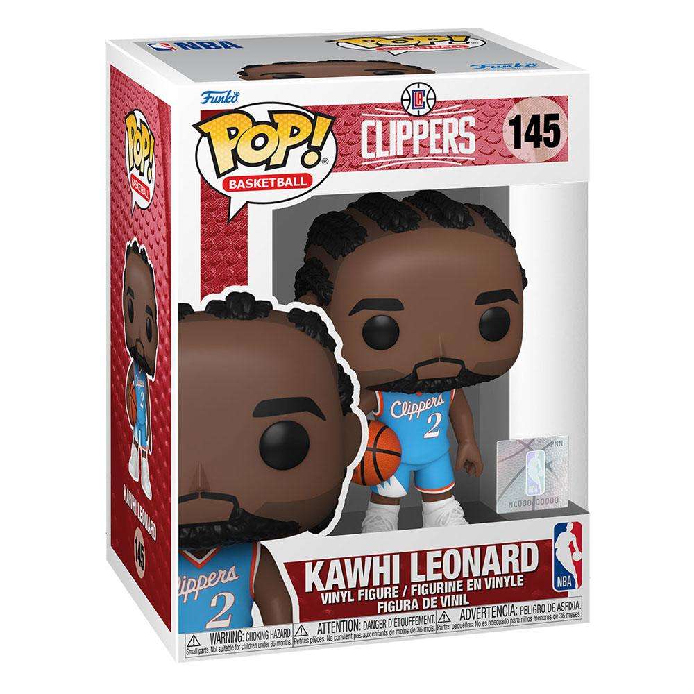 Funko POP! Kawhi Leonard Los Angeles Clippers #145 vinyl figure in its original branded display box.