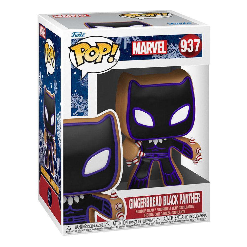 Funko POP! Marvel Holiday Black Panther Gingerbread Man vinyl figure in its original branded display box.