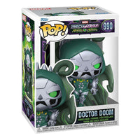 Funko POP! Doctor Doom #990 vinyl figure in Mech Strike: Monster Hunters packaging, showing the green and grey robot.