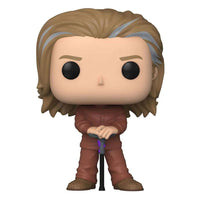 Funko POP! Arthur Harrow vinyl figure from Moon Knight, featuring long brown hair and a brown suit with a cane.