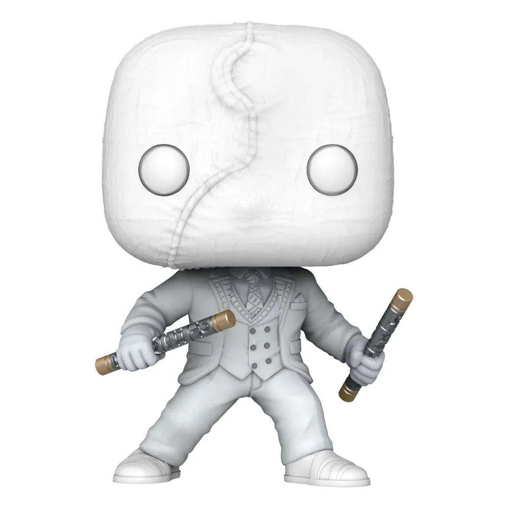 Funko POP! Mr. Knight figure in a white suit holding two batons, shown from a front view against a white background.