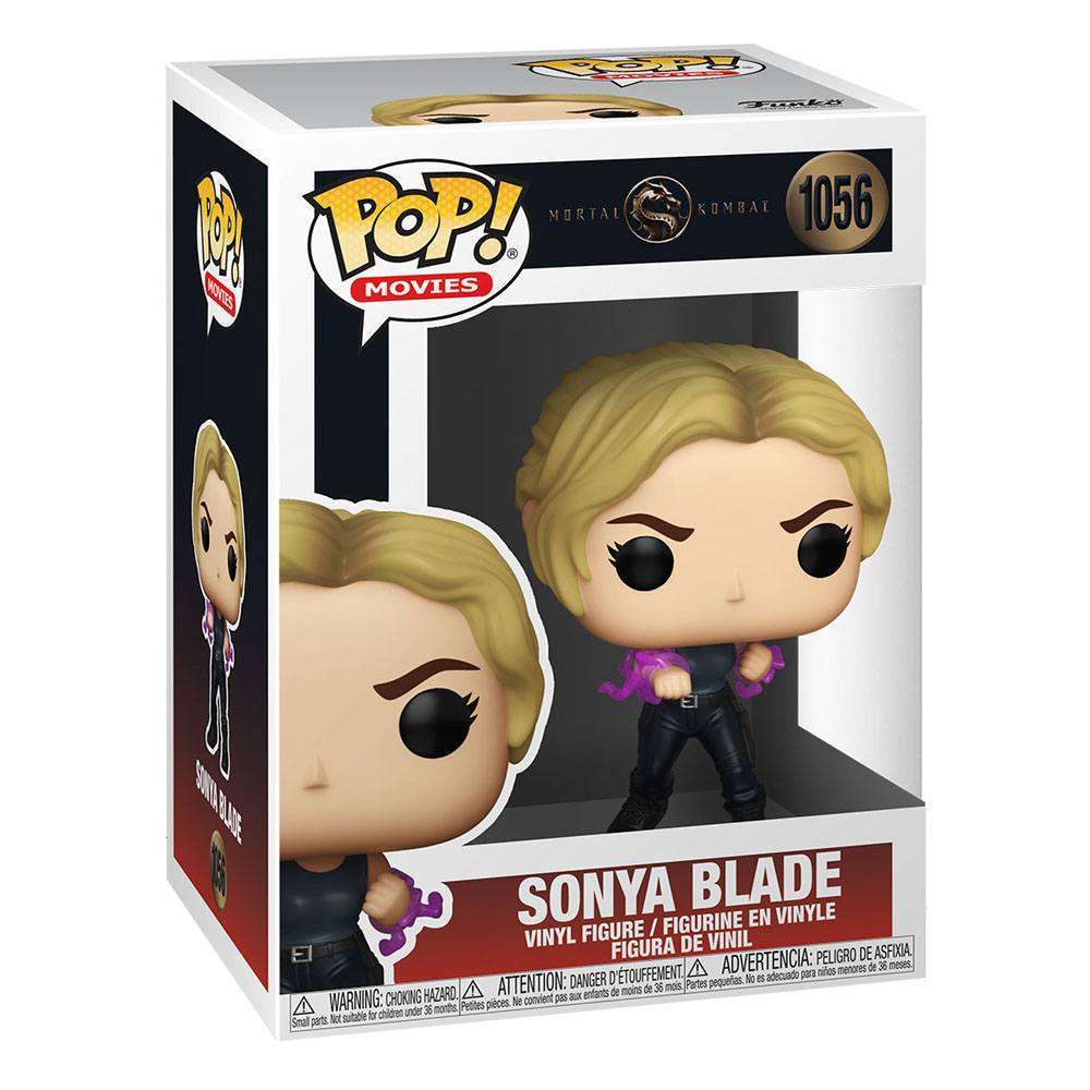 Funko POP Mortal Kombat Sonya Blade vinyl figure in its original branded display box, front view.