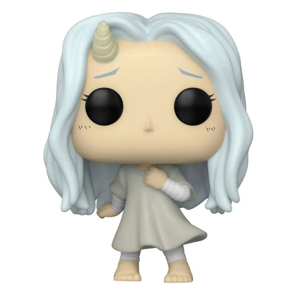 Funko POP! My Hero Academia Eri figure featuring long light blue hair, a small horn, and a simple grey dress.