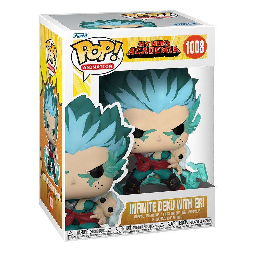 Funko POP! Infinite Deku with Eri vinyl figure in its branded display box, showing the character with teal hair.