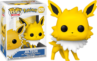 Funko POP! Pokemon Jolteon #628 vinyl figure featuring bright yellow fur and a white collar, shown with its display box.