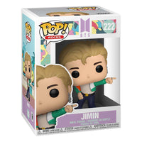 Funko POP! Rocks BTS Jimin Dynamite vinyl figure in its original window display box, showing a front-facing view.