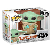 Funko POP Star Wars Grogu with Cookie #465 vinyl figure in its original branded display box, front view.