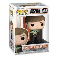 Funko POP Star Wars Luke Skywalker with Grogu vinyl figure in its original branded display box, front view.