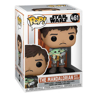Funko POP The Mandalorian & Grogu #461 vinyl figure in its original Star Wars branded display box, front view.