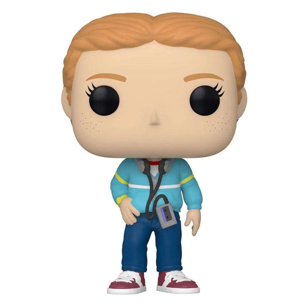 Funko POP! Stranger Things 4 Max #1243 vinyl figure wearing a blue jacket, headphones, and jeans in a front view.