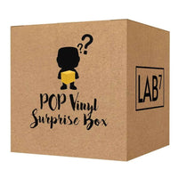 Funko POP! Surprise Box bundle in a brown cardboard box with black logo graphics and a Lab7 side stamp.