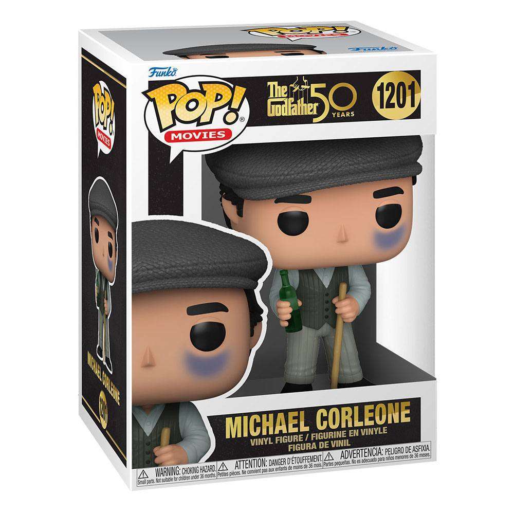 Funko POP! Michael Corleone 50th Anniversary vinyl figure in its original display box, front and side view.
