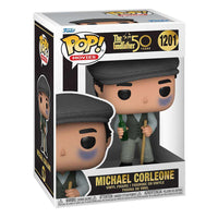 Funko POP! Michael Corleone 50th Anniversary vinyl figure in its original display box, front and side view.