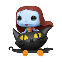 Funko POP! Sally in Cat Train Cart vinyl figure with blue skin, red hair, and a black cat-shaped cart with yellow eyes.