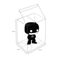 Technical line drawing of a Funko Protective Case for Funko POP! figures with dimensions 162x118x92mm.