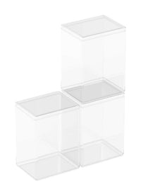 Two clear, stackable Funko Protective Display Cases for Funko POP! figures made of transparent plastic.