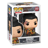 Sekiro Funko Pop! vinyl figure in its original branded window display box, showing the character with a facial scar.