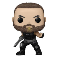 Front view of Razor Fist Funko Pop vinyl figure wearing a black tactical outfit with his signature blade arm.