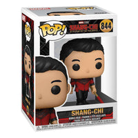 Shang-Chi Funko Pop! vinyl figure in its original Marvel Studios window box packaging, front and side view.