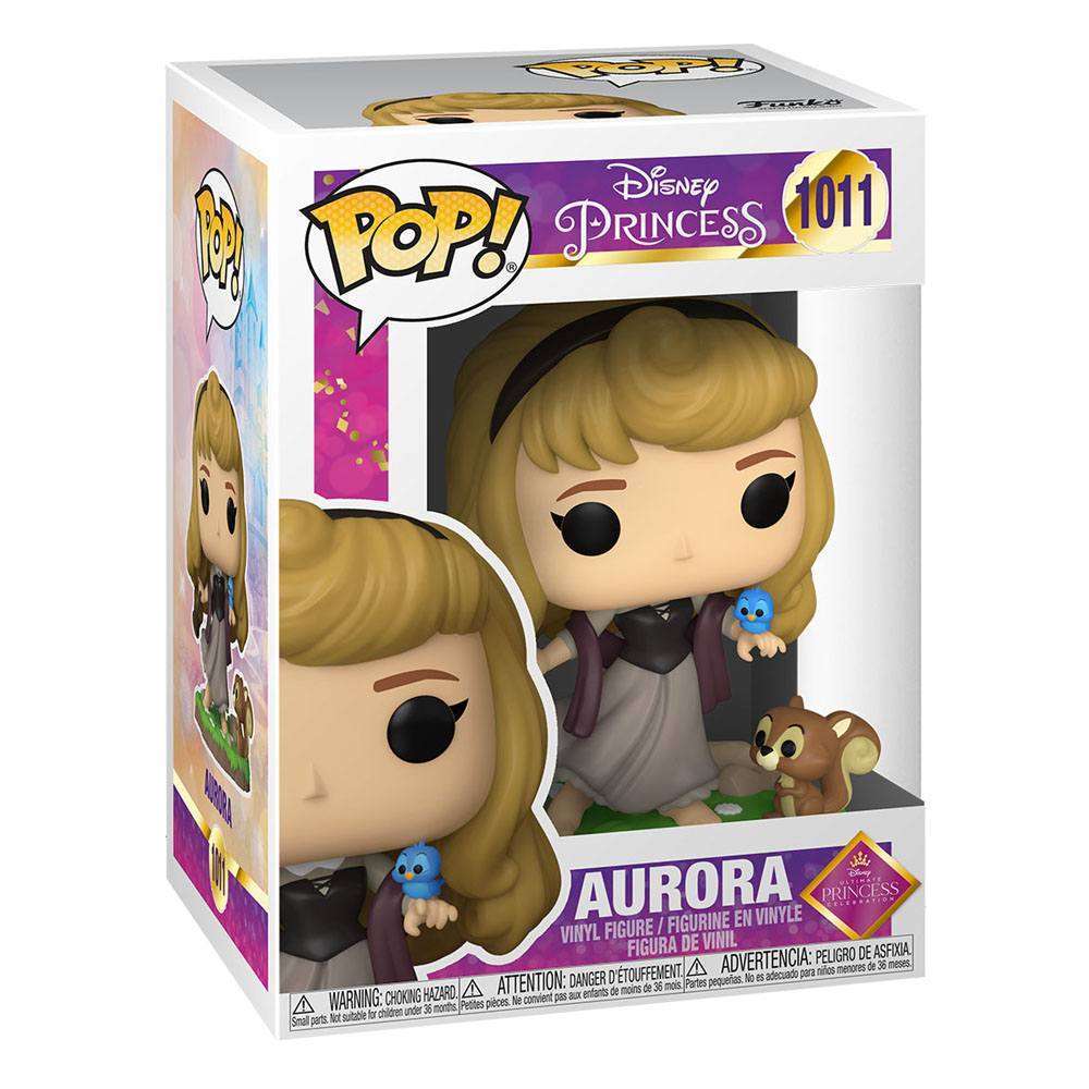 Funko Sleeping Beauty Aurora Ultimate Disney Princess vinyl figure in its branded display box, front view.