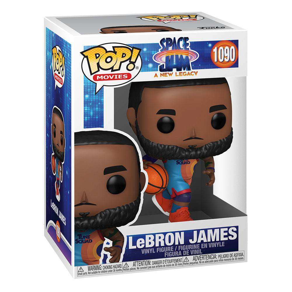 LeBron James Dribbling Funko Pop vinyl figure in its branded Space Jam: A New Legacy display box.