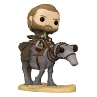 Funko Pop Ben Kenobi riding a grey Eopie on a desert-themed Star Wars display base, side view.