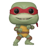 Front view of Raphael Funko Pop! vinyl figure with a red mask, green skin, and yellow plastron in a fighting pose.