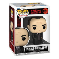 Funko Pop! The Batman Oswald Cobblepot #1191 vinyl figure in its original window display box, front and side view.